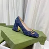 Scarpe eleganti da donna Sandali con fibbia Pantofole da spiaggia 2,5 cm 7,5 cm Sandali da sposa con tacco alto Classici Punta quadrata Estate Lady Tacchi in pelle da donna