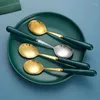 Dinnerware Sets Stainless Steel Coffee Spoon Round Head Korean Style Spoons Honey Dessert Tableware Mixing Western