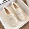 Klänningskor Fashion Luxury Lambool Loafers Moccasins Femme Winter Cotton Women Warm Plush Curly Furry Sheep Fur Flats 221119