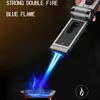 Novel Foldable Torch Gun Lighters Double Jet Gas Cigar Lighter Windproof Kitchen BBQ Lighter Cigarette Smoking Accessories Gift