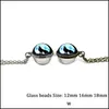 Подвесные ожерелья моды Волные волчья луна Ожерелья для двойного стеклянного мяча Время драгоценного камня подвесное ожерелье Sier Bronze Chain