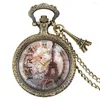 Pocket horloges Romantic Paris Eiffeltower Quartz Watch Retro Steampunk hanger ketting kettingklok met accessoires creatief geschenk