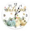 Wall Clocks Thanksgiving Autumn Pumpkin Vegetables White Clock Modern Design Living Room Decoration Mute Watch Home Decor