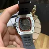 Orologio meccanico da uomo di lusso per il tempo libero Richa Milles Business Rm50-04 Cassa in fibra di carbonio completamente automatica Nastro con movimento svizzero Orologi da polso di alta qualità