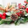 장식용 꽃 50cm 크리스마스 화환 바 활 인공 소나무 콘 열매 딸기 휴가 창문 정문 교수형 장식