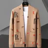 Suéteres masculinos 2022 Fall Color Solid Color Bordado Diamante quente Padrão de tricô Cardigan Man manga longa Sweater Sweater Cardigan Garment Coat