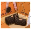 2022 New multi pochette accessories handbag bags genuine chain leather shoulder crossbody bag purses 3 pcs purse Fashion Wallet Luxury Tote with Dust bag