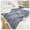 Decke Winter Lamm Fleece Dickes Bett Doppelschicht Hause Warme Sherpa Weiche Sofa Abdeckung Überwurf geboren Wrap Kinder Bettdecke 221119