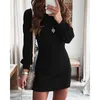 Casual Dresses Women's Autumn And Winter Sexy Dress Short Solid Color Backless One-piece Mid Waist Mini