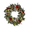 Decorative Flowers 2022 Christmas Garland Wreath Pinecone Decorations For Home Xmas Party Supplies Hanging Ornament Hanger Decoration