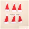 Decorazioni natalizie Mini cappello di Natale Berretto lecca-lecca rosso Cappelli di caramelle Decorazioni Decorazioni per la casa Forniture festive Regalo Consegna a goccia Garde Dh6Wi