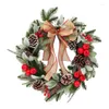 장식용 꽃 50cm 크리스마스 화환 바 활 인공 소나무 콘 열매 딸기 휴가 창문 정문 교수형 장식