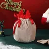 Confezione regalo 3 pezzi Sacchetti di Natale Corna di velluto Sacchetti di caramelle Coulisse Scatola misteriosa Regali per feste Custodia per imballaggio