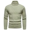 Herrtröjor Autumn och Winter Slim Men's Jacquard Solid Color Knitwear High Lapel Fashion Bottom Shirt White Sweater Casual XXL 221121