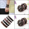 Charm Armbänder Einstellbare Wrap Mtilayer Herren Lederarmband Hip Hop Schmuck Vintage Handgemachte Geflochtene Armbänder Armreif Manschette Drop De Dhilz