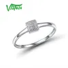 Solitaire Ring Vistoso Pure 14K 585 Rose White Gold Sparkling Diamond Delicate Square for Women Jubileum Engagement Trendiga fina smycken 221119