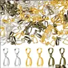 Gancos de ganchos 100pcs/lote metal pinquear clasp de fian￧a de fian￧a de colar de pingente claspos de garra conectores de gancho acess￳rios Findgings para dhken