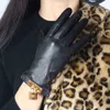 Luxe metalen slot dames schapenvacht touchscreen handschoenen