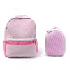ダッフェルバッグ幼児シアサッカーバックパックセットシルドレンの学校バッグピンクピンクの小さな軽量昼食のための小さな軽量