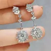 Charm Diamond Test Past 0.5 Carat Round Brilliant Cut D Color Drop Earrings VVS1 Gemstone Plant Gift 221119