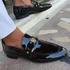 Chaussures habillées Hommes Mocassins Bleu Marron Métal Décoration Mode Business Classique Slip-on pour avec 221119