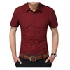 Hommes chemises décontractées haute qualité coton hommes chemise mode hommes social à manches courtes homme à pois marque mâle vêtements grande taille 5XL