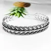 Bangle Simple And Personalized Hollow Leaf Bracelet Retro Silver Color Feather Opening Women's Dinner Dance Party Jewelry