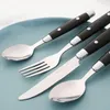 Dinnerware Sets Durable Wood Grain Handle Portable Steak Knife Fork Spoon Suit Cutlery Set Flatware Tableware Kit