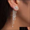 Dangle Lustre Cristal Étoile Gland Boucles D'oreilles Cristal Oreille Manchette Femmes Mode Bijoux Cadeau Drop Delivery Dhjf3