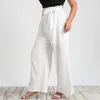 Pants White Woven Wide Leg Loose Large Size Women Trousers Ladies Elegant Fashion Autumn Lace-up Casual Plus