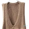 Women's Vests Spring Vintage Sweater Women Solid Sleeveless Knit Tops Waistcoats