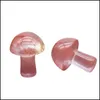 Pedras preciosas de gemas de 20 mm de cogumelo de gemas decoração de tensão esculpida de cristal polido para cálculos fofos para jardim de jardim de jardim de jardim de decoração de pátio medit dhzbd