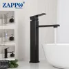 Banyo lavabo muslukları zappo siyah/krom kaplama kare tek saplı havza yıkama musluk tuvalet güverte monte 221121