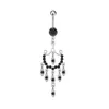 14G Tassel Belly Button Rings Diamond Body Piercing Jewelry 316L Rostfritt stål Navel Skivstång med charm