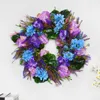 Decorative Flowers Artificial Wreath Spring Purple Lavender Tulip Wedding Party Indoor Living Room Home Garden Front Door