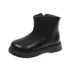 Boots Boys Black Simple Japonês Estilo Retro Versátil Crianças Moda Moda Sólida Crianças Escola Uniforme Escola Curta Primavera 221121