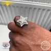 Bröllopsringar Hip Hop 3d Five Star Luxury 925 Sterling Silver Ring for Women D VVS Round Diamond Wholesale Jewelry 221119