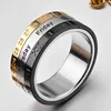mechanical Rotatable Titanium Stainless Steel Ring Band Roman Numerals Time Turning Rotating Rings for men women Fashion jewelry