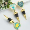 20PCS 3STYLES HEART BOTTLE STOPPER WEDDING FAVORS ENGAINTYギフトブルーテーマワインストッパーパーティー用品キッチンツールテーブル装飾