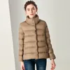 Women's Down Parkas Winter Women Ultra Light Jacket Stand Collar Coat Brand S Weightless Bread Warmens