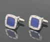 Luksusowe spinki do mankietów Audemais Plguet dla francuskiego mankiety Srebrny Blue Octagon Mankiet Mankiet jako drużbowie noszą biżuterię mankiet fnq