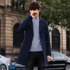 Мужские куртки зимняя шерстяная длинная куртка мужская модная мода стройные шкалы 10 цветовых вариантов олдничато