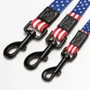 개 목걸이 MIDG 미국 국기 인쇄 가죽끈 로프 소형 중형 애완 동물 용품