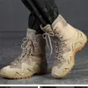 Boots Men's Military Autumn Round Head Lace حتى أحذية رياضية عالية في الهواء الطلق في المشي لمسافات طويلة في الهواء الطلق الصحراء بوتاس تاتيكاس ماسولينو 221119