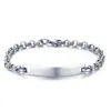 L￤nk armband kvinnlig enkel design rostfritt st￥l titan armband diy tagg charm id f￶r kvinnor smycken g￥va