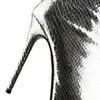 أحذية شتاء أوروبا والأميركية الأزياء المدببة الخنزير العالي الكعب الفضي الطويل أنبوب السوستة الشتاء أحذية النساء 220913
