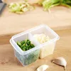 Botellas de almacenamiento 2 unids/set Scallion Caja de ajo Accesorios para el hogar Contenedores de refrigerador para el hogar Cajas de plástico Cocina y organizador