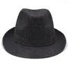 Bérets 4Taille 57 58 59 60 CM Pour Hommes Coton Fedora Chapeau Gentleman Papa Hiver Automne Homburg Jazz Père Cadeau