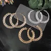 Hoop Earrings Punk Metal Thick Chain Round 90mm Big For Women Statement Acrylic Gradient Mixed Color Fashion Jewelry