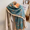 Scarves New Women's imitation cashmere brushed thickened 2022 winter shawl Versatile scarf H letter fashion brand style